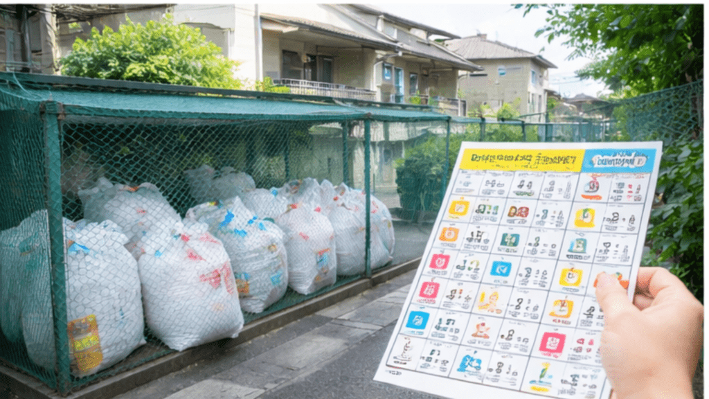 Lixo de acordo com o calendario